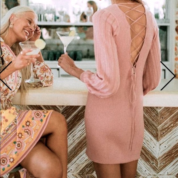 NWT Spell And The Gypsy Margot Knit Pink Mini Dress Size Small - Picture 3 of 8